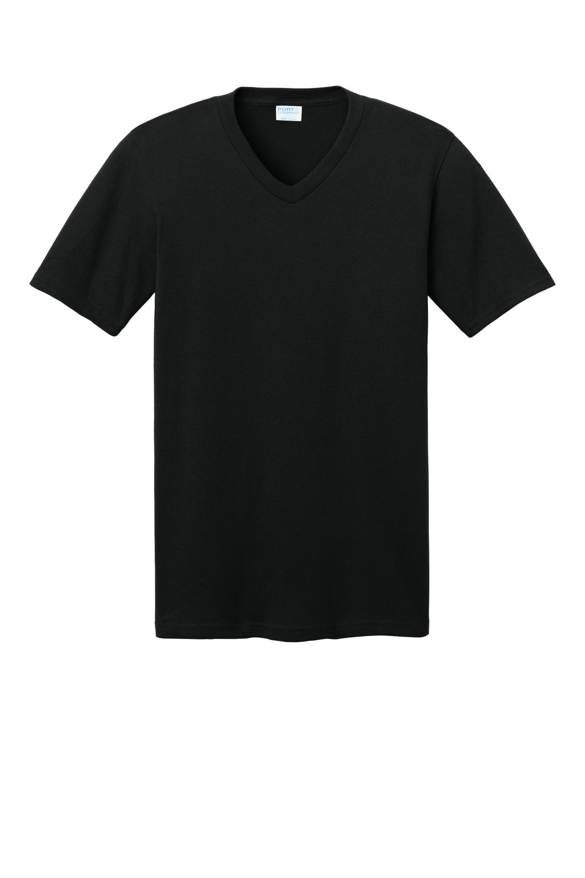 Port & Company Core Cotton V-Neck Tee. PC54V Jet Black