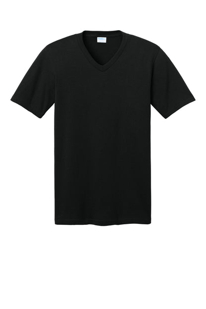 Port & Company Core Cotton V-Neck Tee. PC54V Jet Black