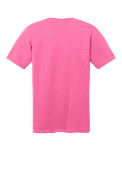 Port & Company Core Cotton V-Neck Tee. PC54V Neon Pink
