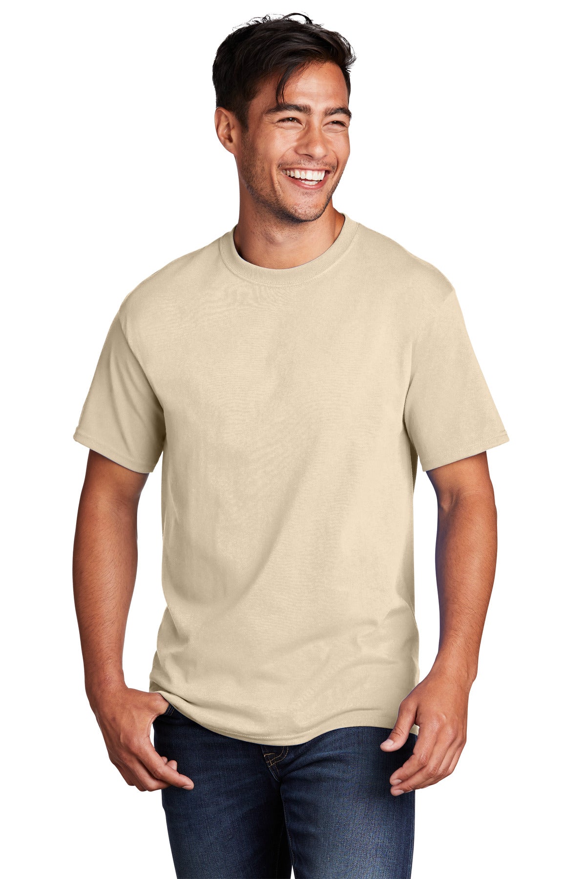 Port & Company Core Cotton Tee. PC54 Creme