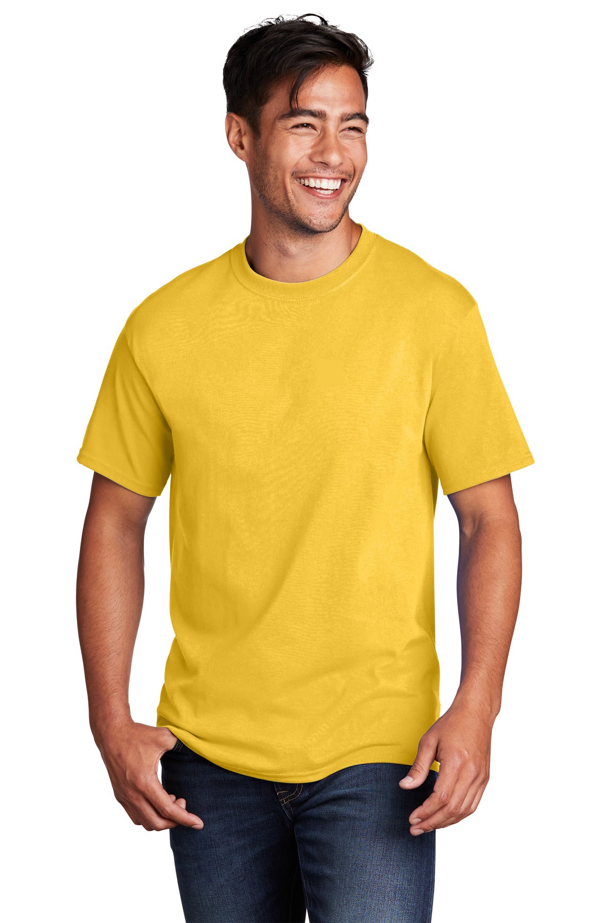 Port & Company Core Cotton Tee. PC54 Lemon Yellow