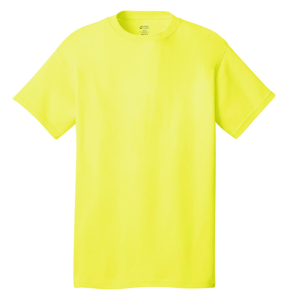 Port & Company Core Cotton Tee. PC54 Neon Yellow
