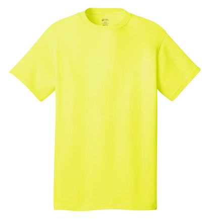 Port & Company Core Cotton Tee. PC54 Neon Yellow