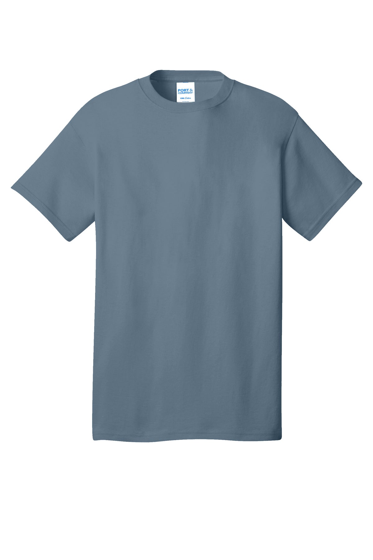 Port & Company Core Cotton Tee. PC54 Stonewashed Blue
