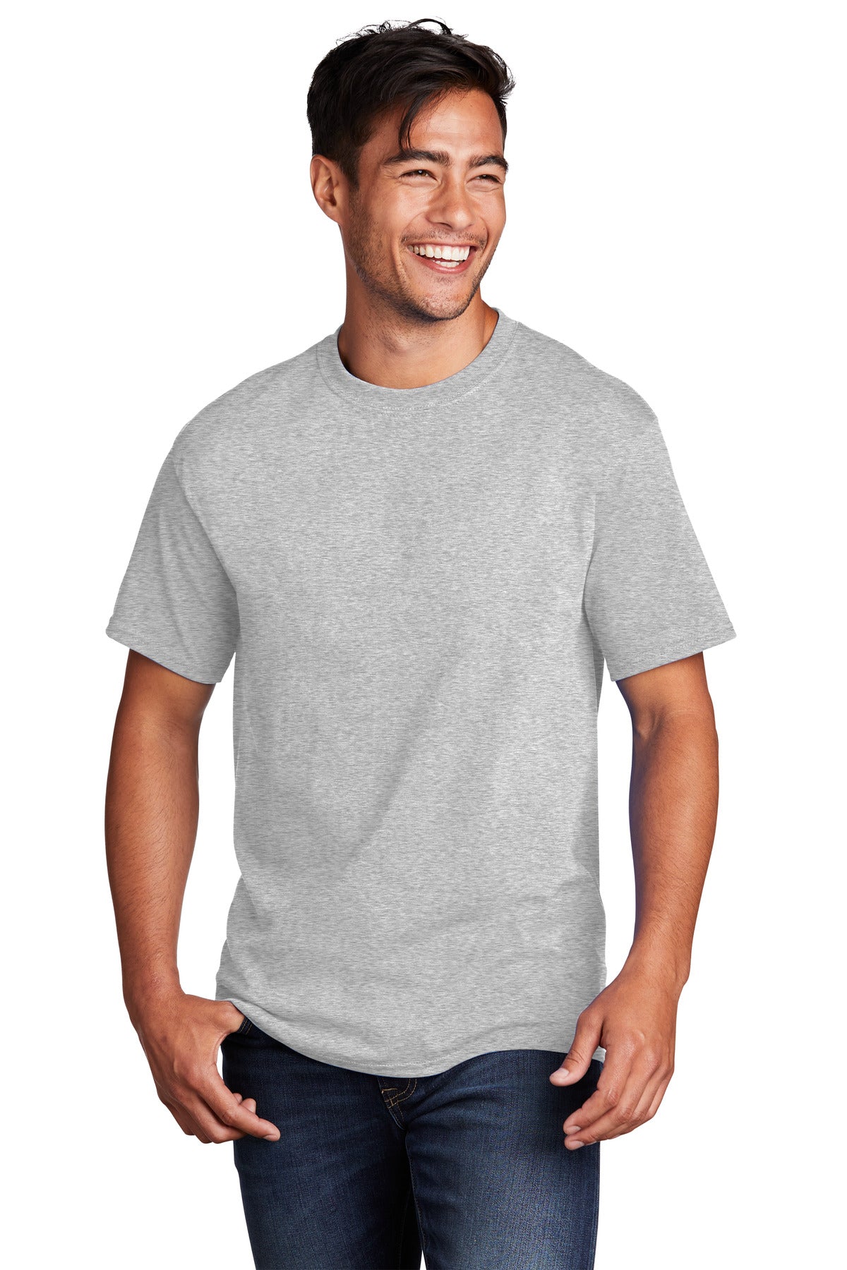 Port & Company Core Cotton Tee. PC54 Ash