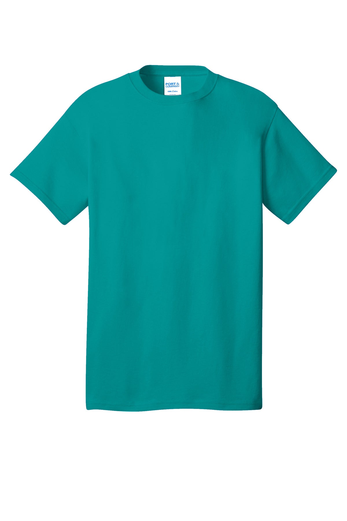Port & Company Core Cotton Tee. PC54 Bright Aqua