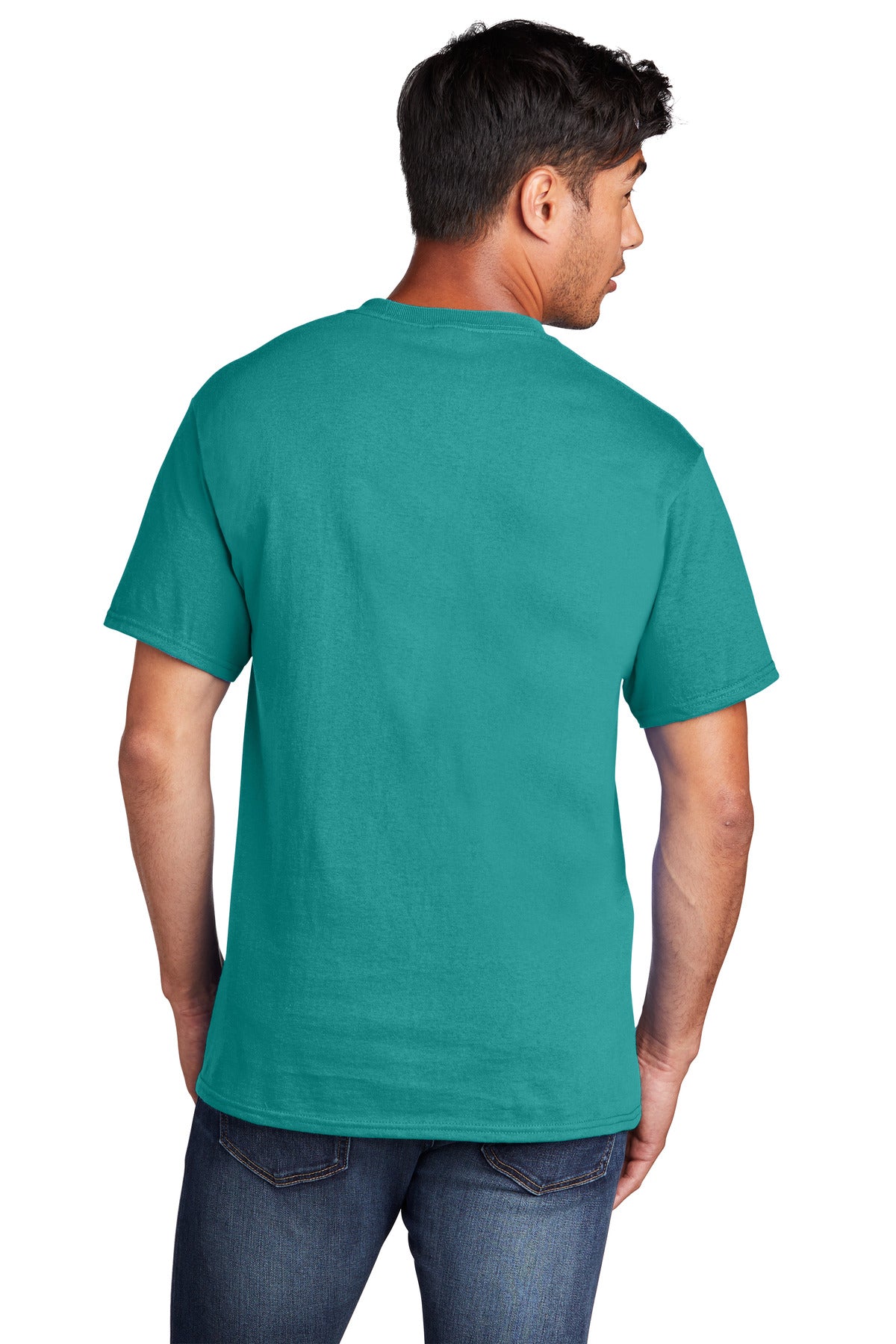Port & Company Core Cotton Tee. PC54 Bright Aqua