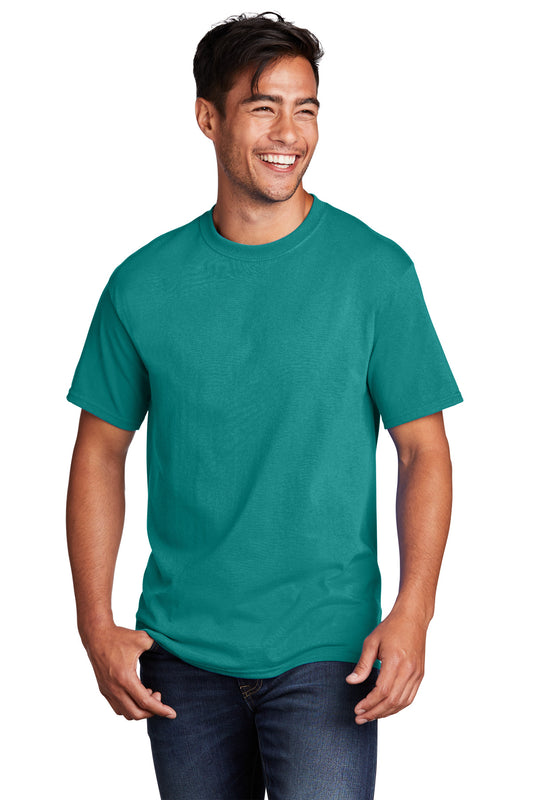 Port & Company Core Cotton Tee. PC54 Bright Aqua