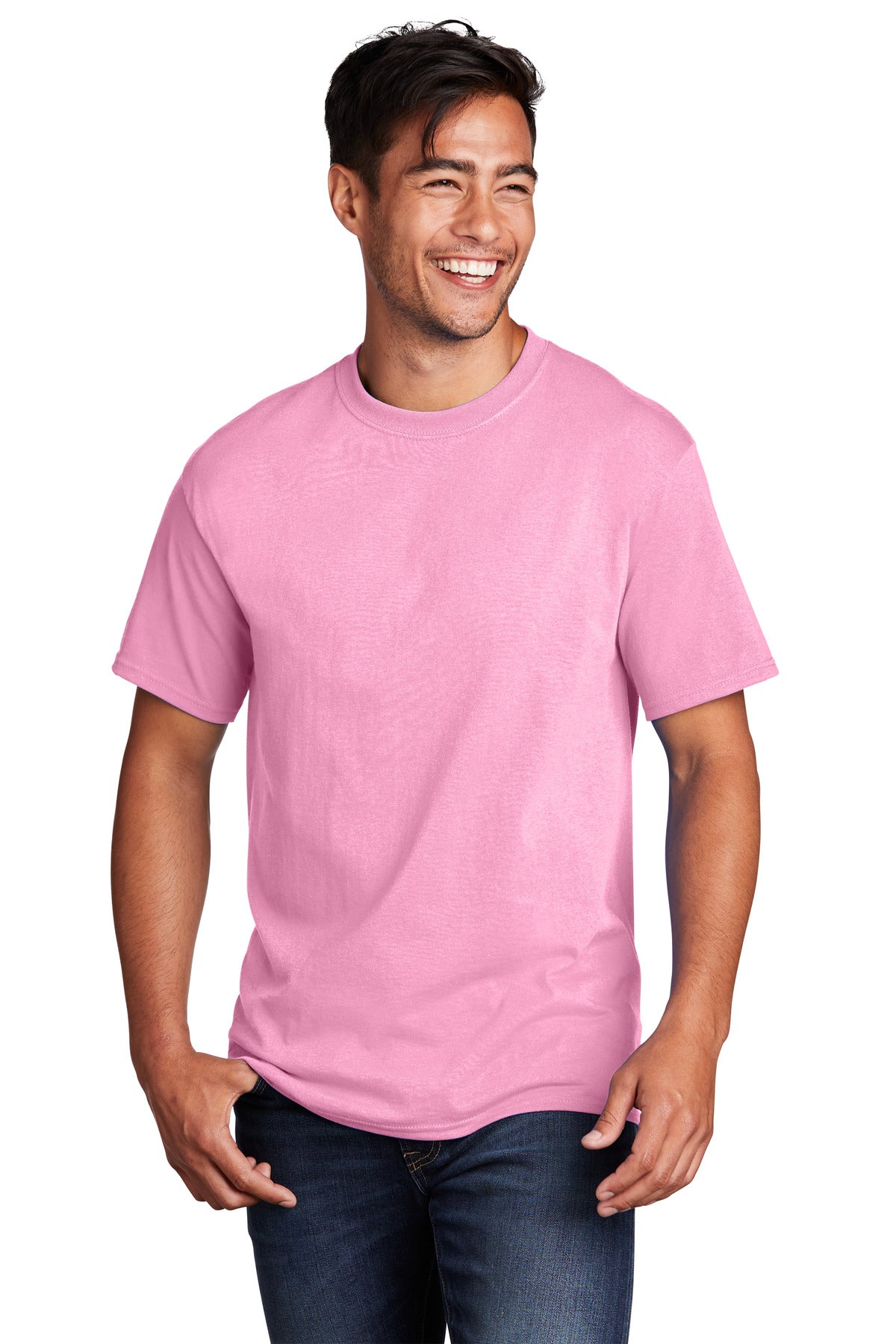 Port & Company Core Cotton Tee. PC54 Candy Pink