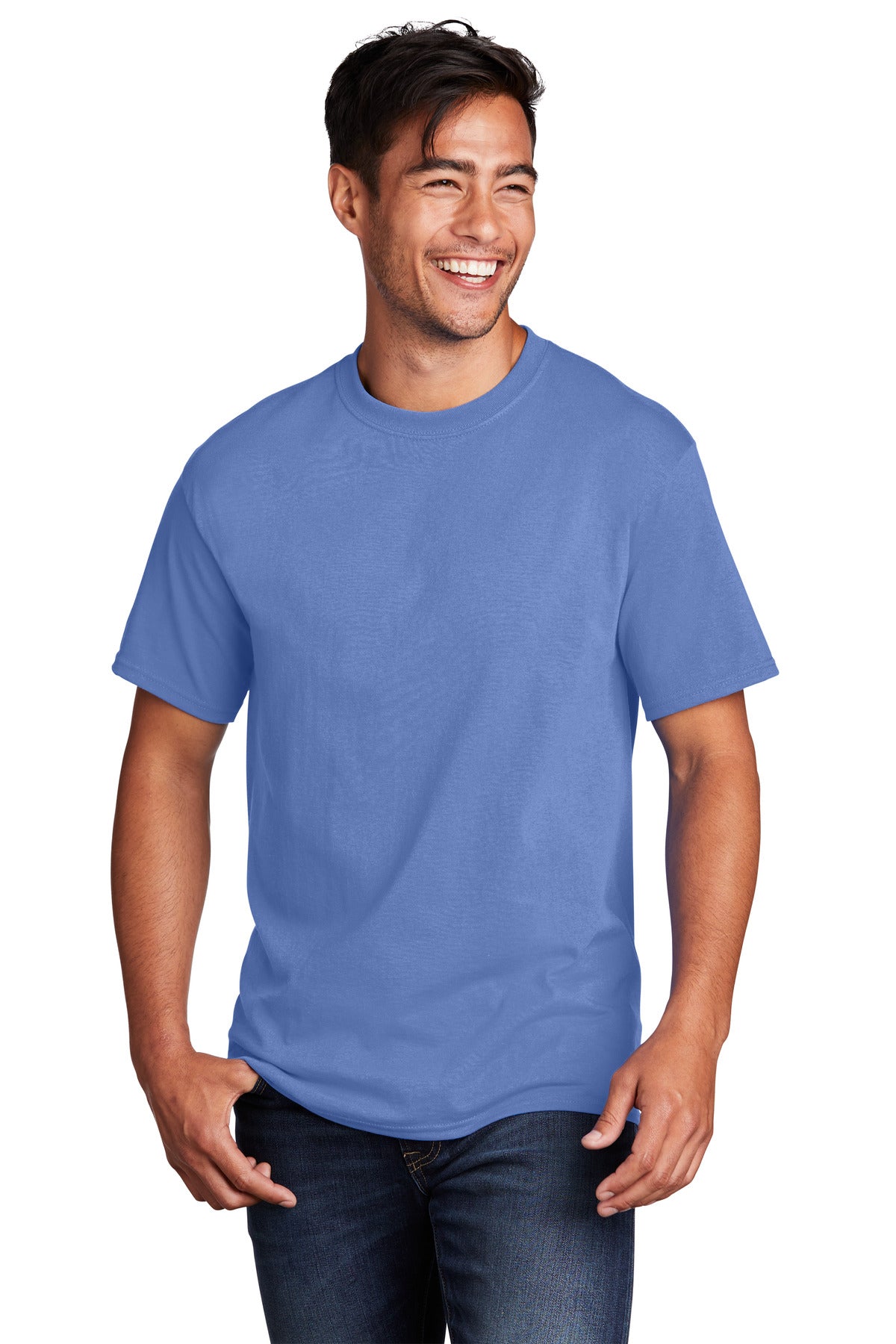 Port & Company Core Cotton Tee. PC54 Carolina Blue