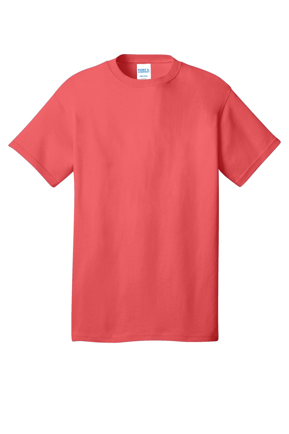 Port & Company Core Cotton Tee. PC54 Coral