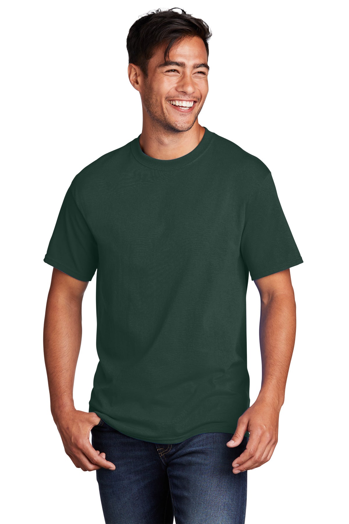 Port & Company Core Cotton Tee. PC54 Dark Green
