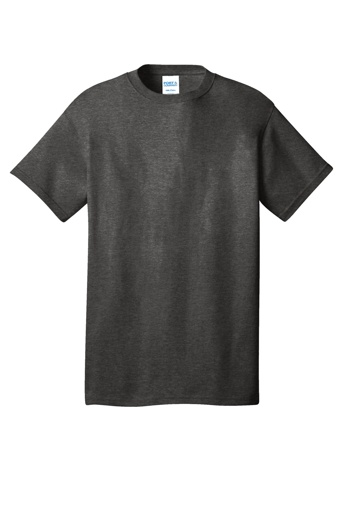 Port & Company Core Cotton Tee. PC54 Dark Heather Grey