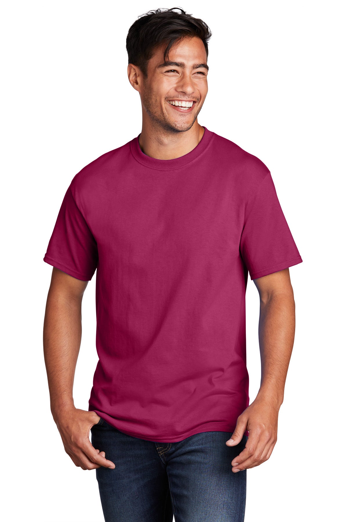 Port & Company Core Cotton Tee. PC54 Flush Pink