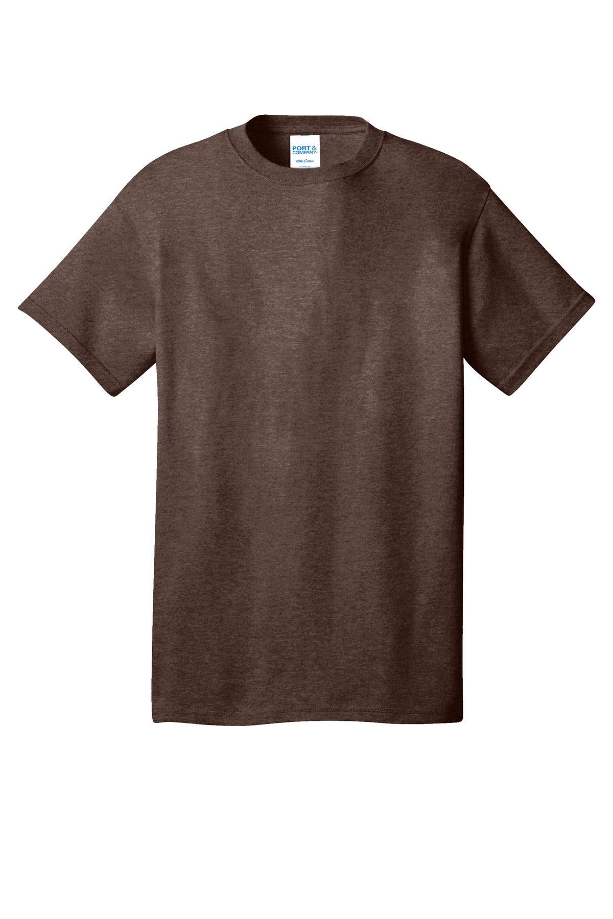 Port & Company Core Cotton Tee. PC54 Heather Dark Chocolate Brown