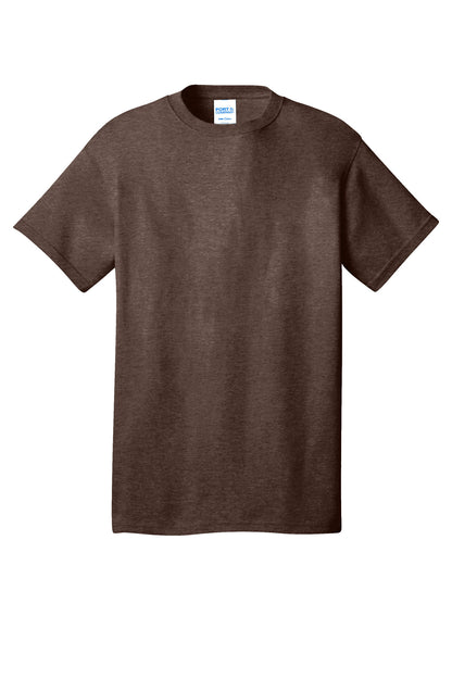 Port & Company Core Cotton Tee. PC54 Heather Dark Chocolate Brown