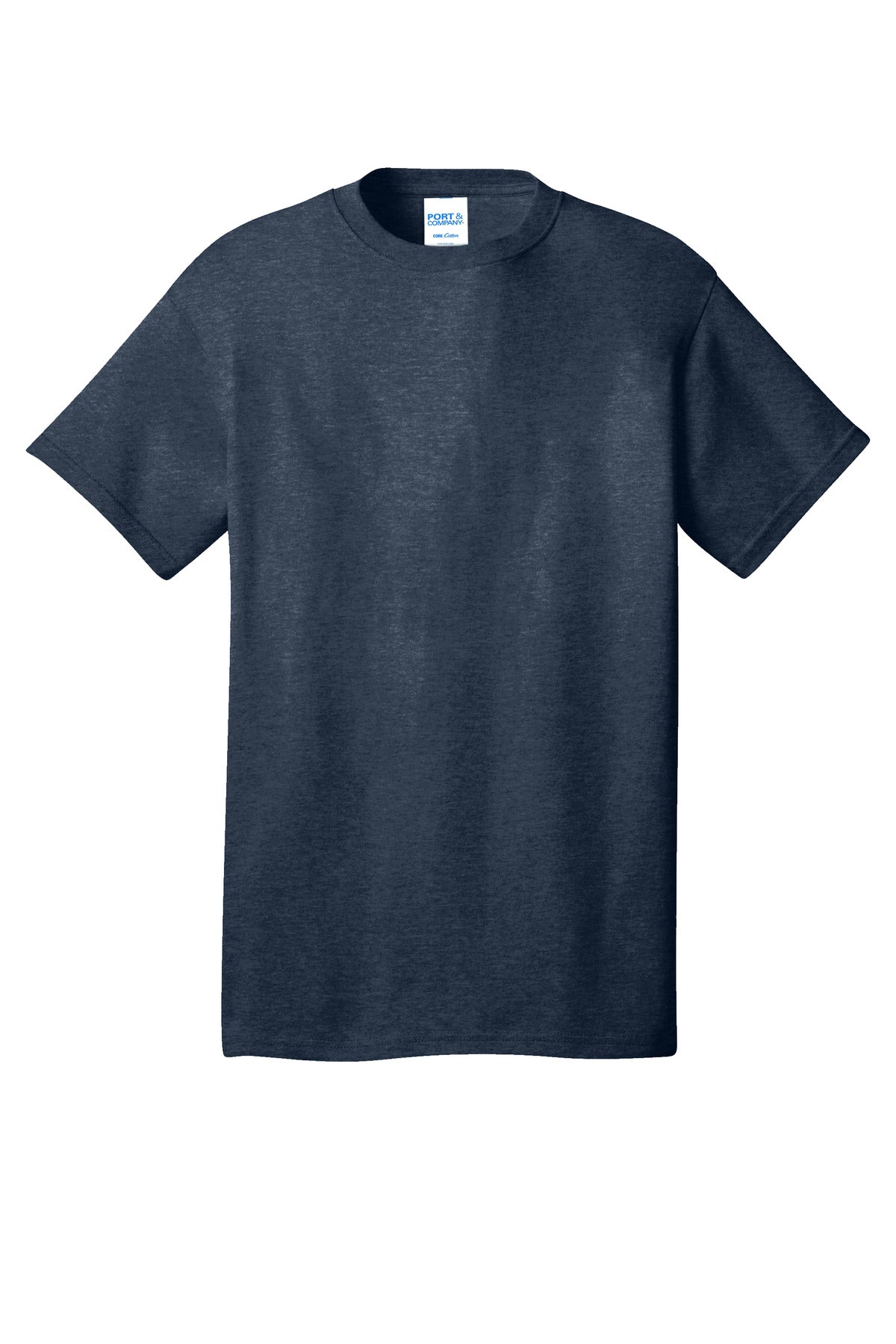Port & Company Core Cotton Tee. PC54 Heather Navy