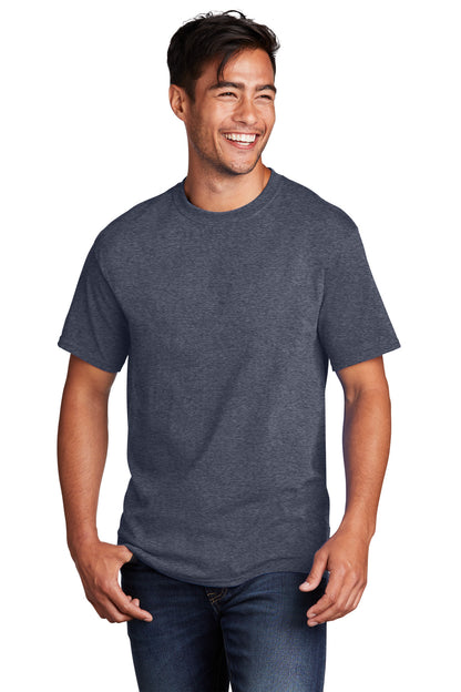 Port & Company Core Cotton Tee. PC54 Heather Navy