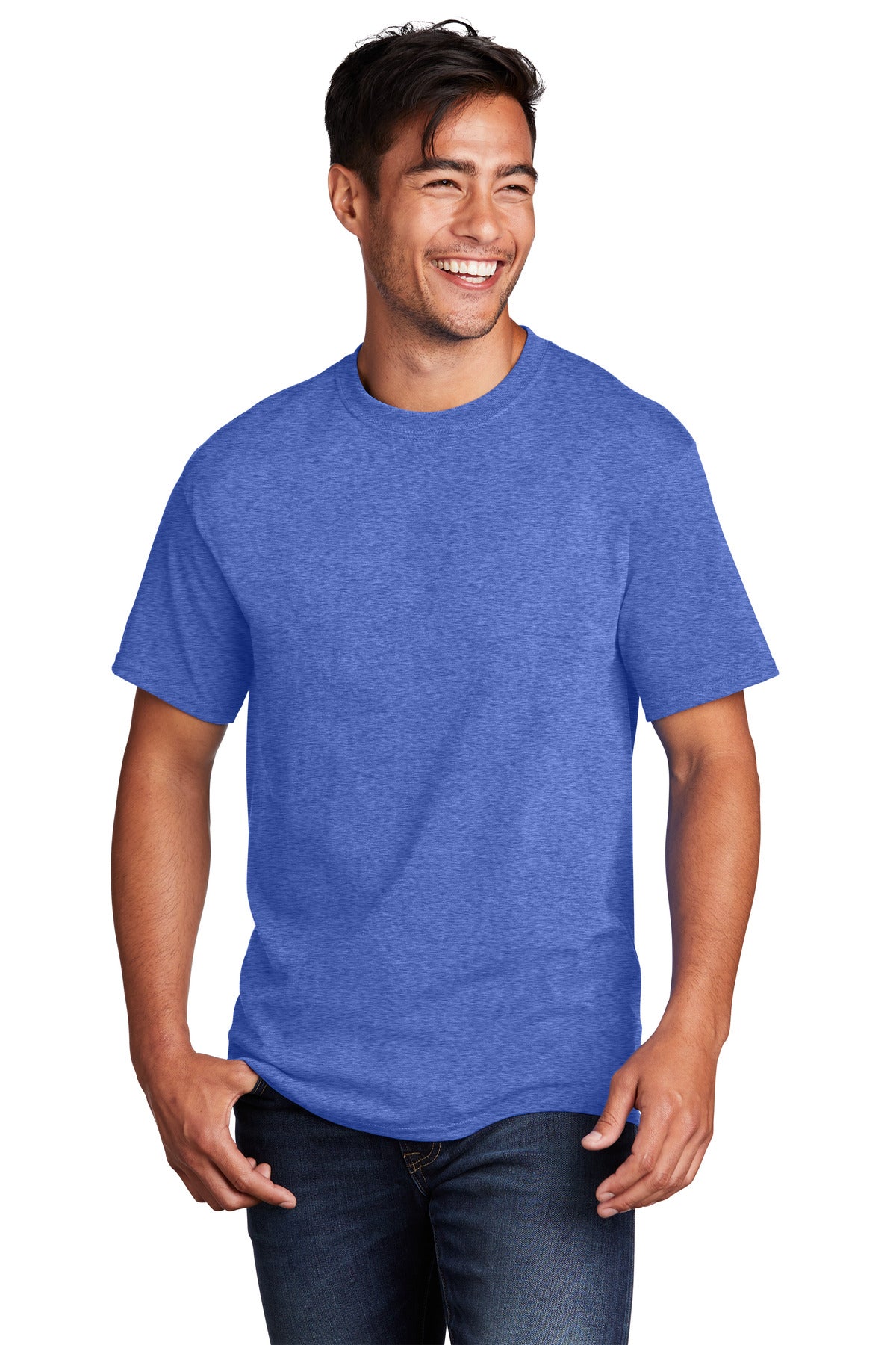 Port & Company Core Cotton Tee. PC54 Heather Royal