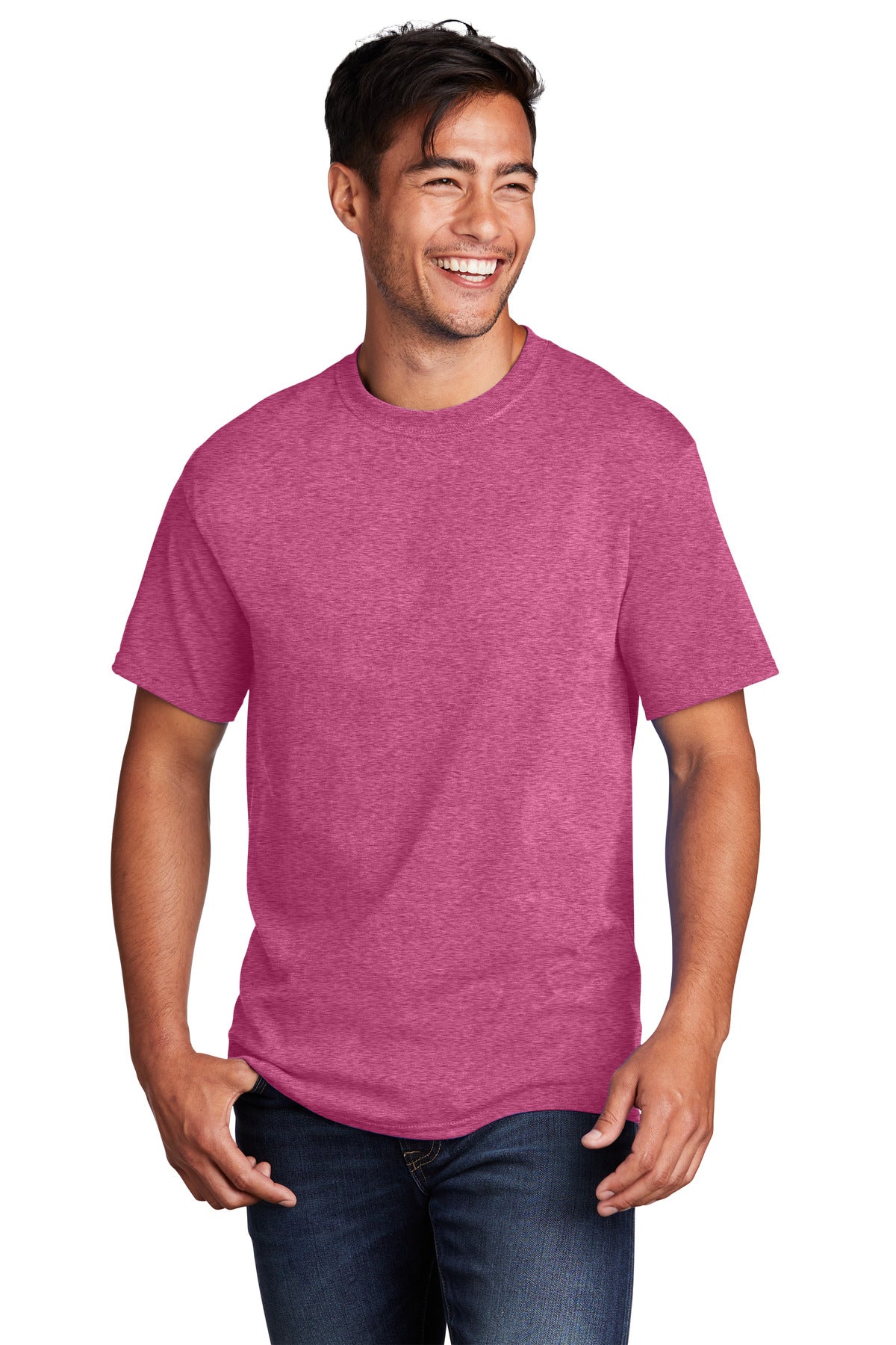 Port & Company Core Cotton Tee. PC54 Heather Sangria