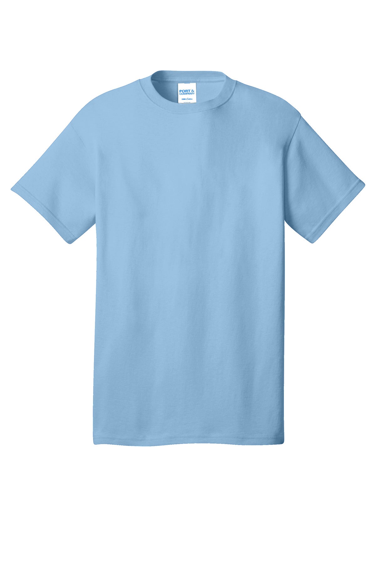 Port & Company Core Cotton Tee. PC54 Light Blue