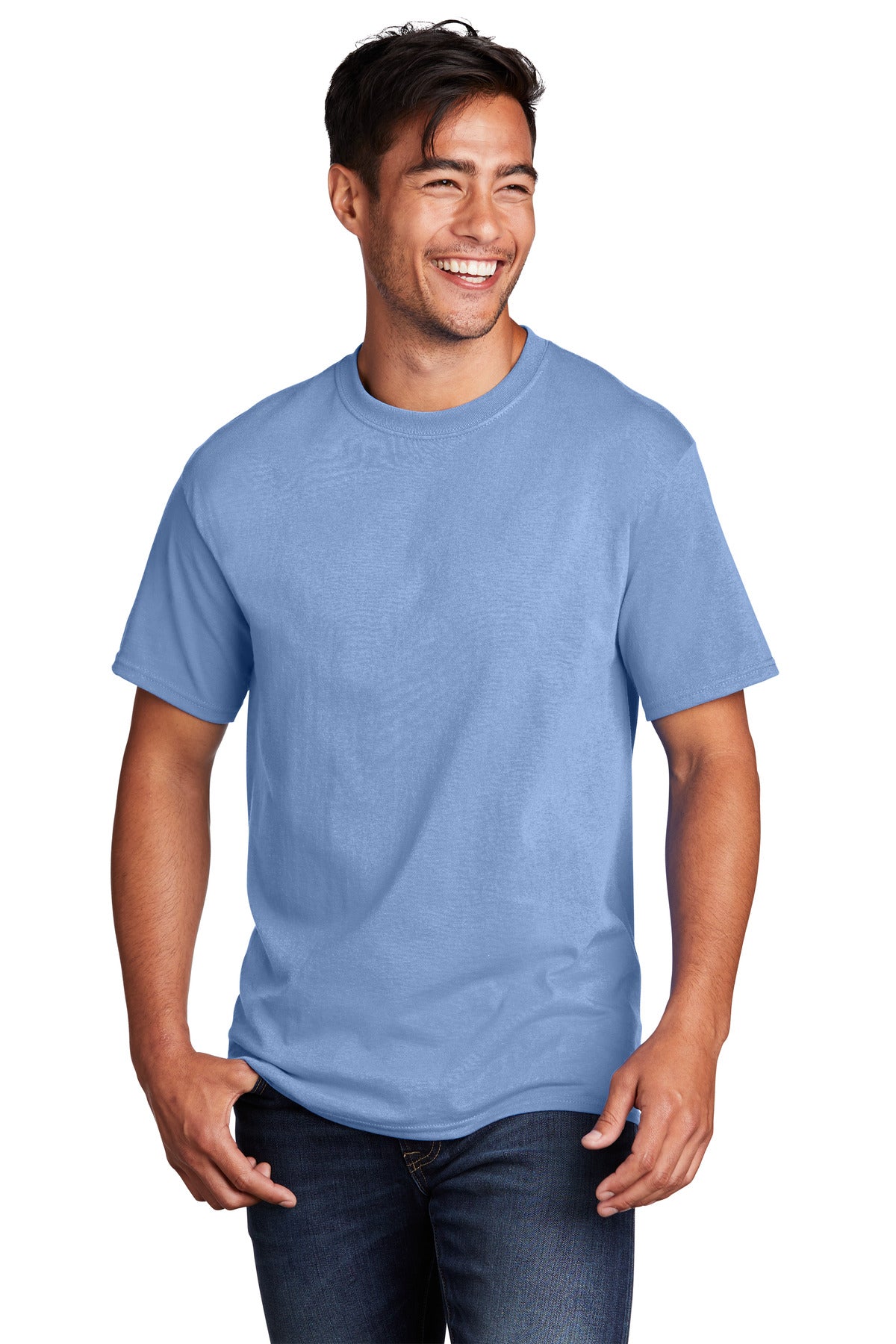 Port & Company Core Cotton Tee. PC54 Light Blue