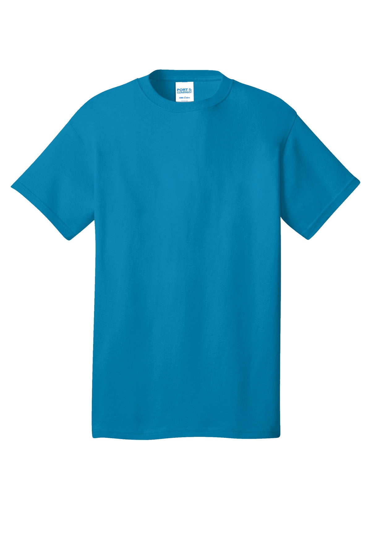 Port & Company Core Cotton Tee. PC54 Neon Blue