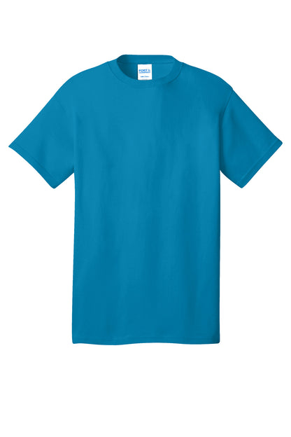 Port & Company Core Cotton Tee. PC54 Neon Blue