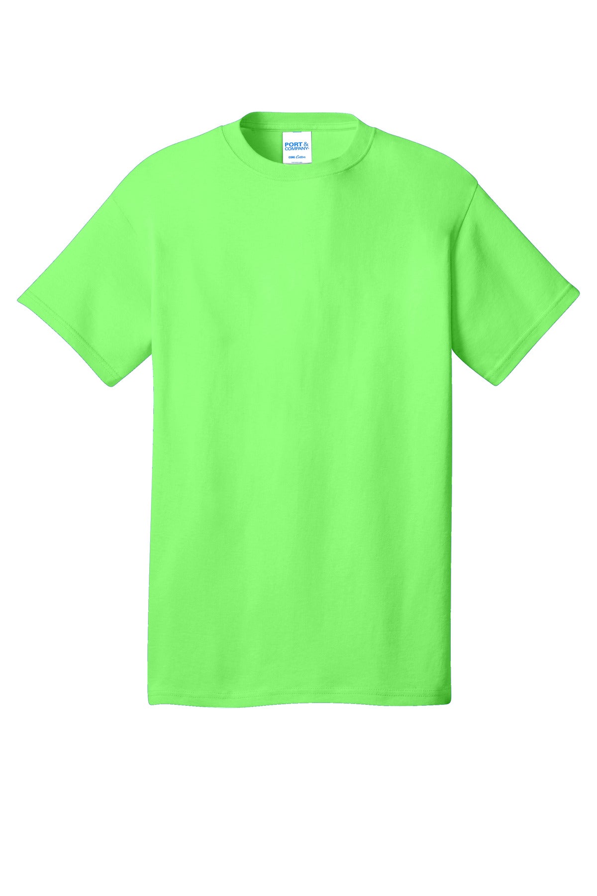Port & Company Core Cotton Tee. PC54 Neon Green