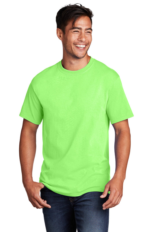 Port & Company Core Cotton Tee. PC54 Neon Green