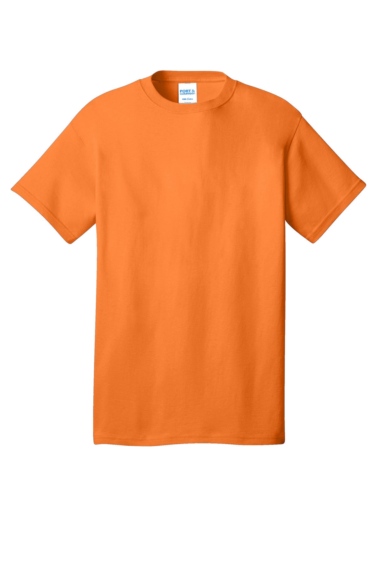 Port & Company Core Cotton Tee. PC54 Neon Orange