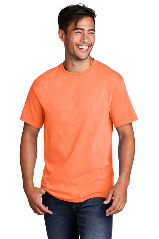 Port & Company Core Cotton Tee. PC54 Neon Orange