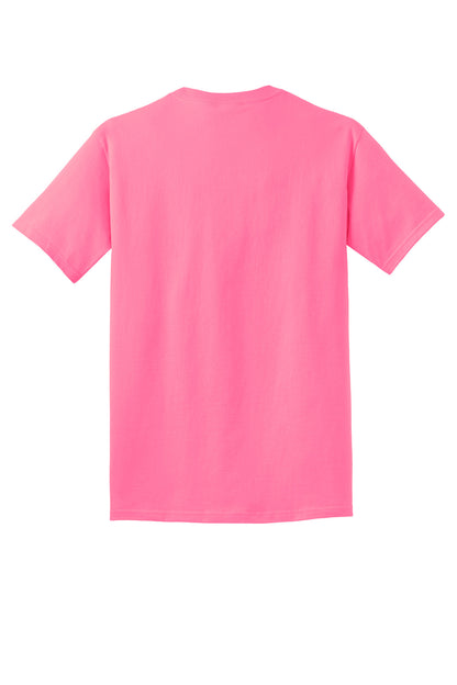 Port & Company Core Cotton Tee. PC54 Neon Pink