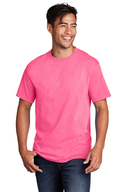 Port & Company Core Cotton Tee. PC54 Neon Pink