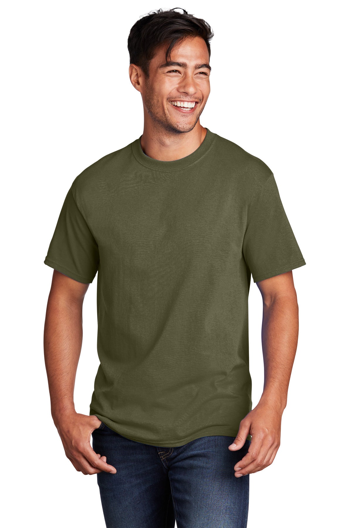 Port & Company Core Cotton Tee. PC54 Olive Drab Green