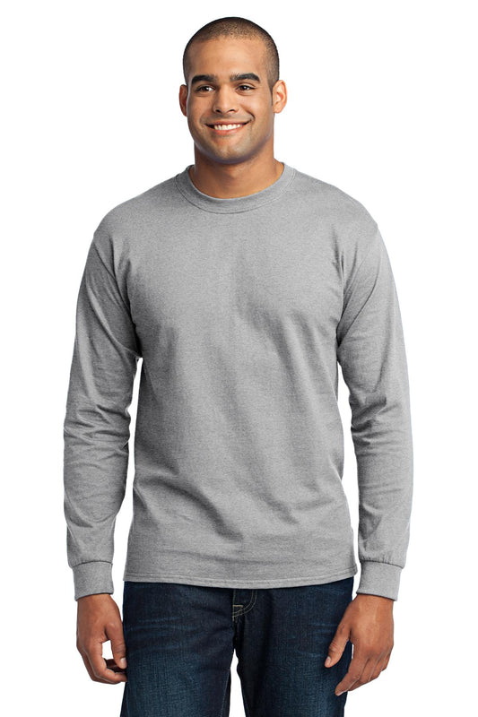 Port & Company Tall Long Sleeve Core Blend Tee. PC55LST Ash Tall