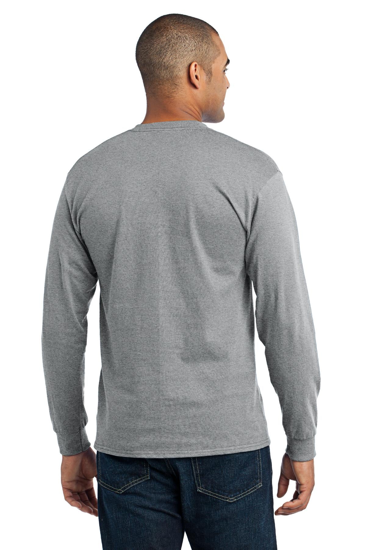 Port & Company Tall Long Sleeve Core Blend Tee. PC55LST Athletic Heather Tall