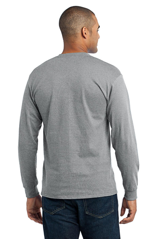 Port & Company Tall Long Sleeve Core Blend Tee. PC55LST Athletic Heather Tall