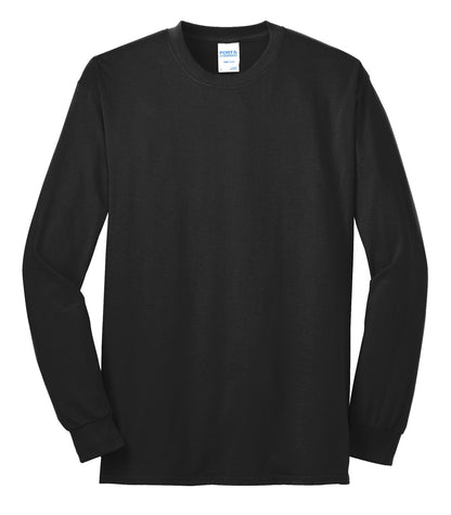 Port & Company Tall Long Sleeve Core Blend Tee. PC55LST Jet Black Tall