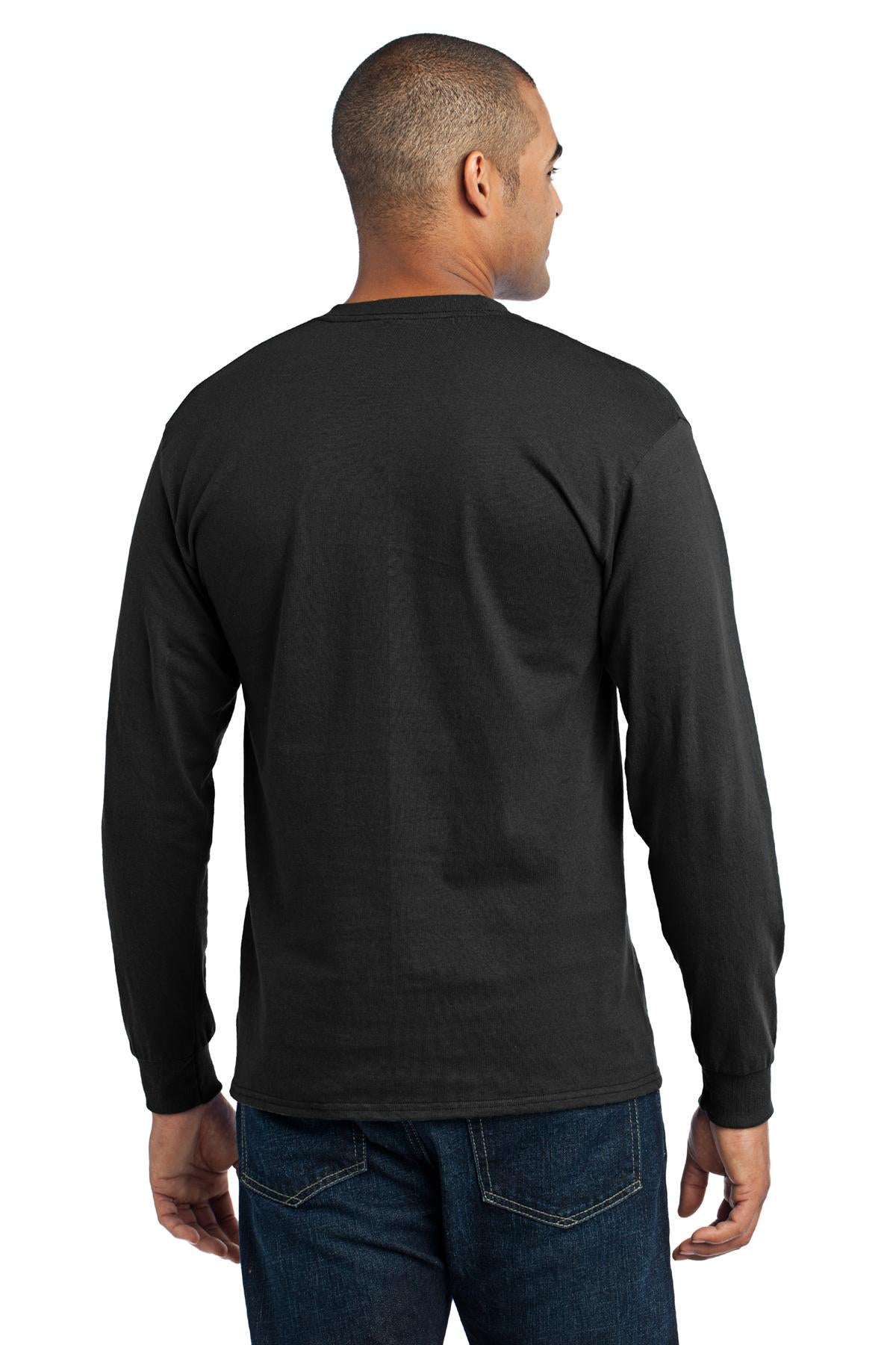Port & Company Tall Long Sleeve Core Blend Tee. PC55LST Jet Black Tall