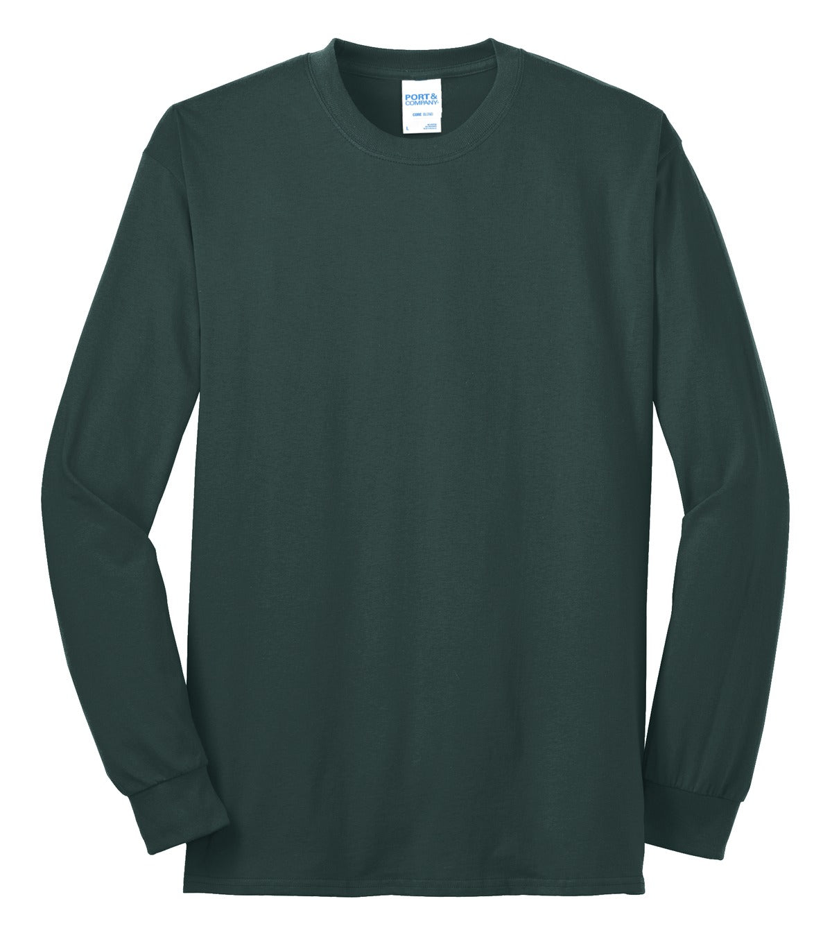 Port & Company Tall Long Sleeve Core Blend Tee. PC55LST Dark Green Tall