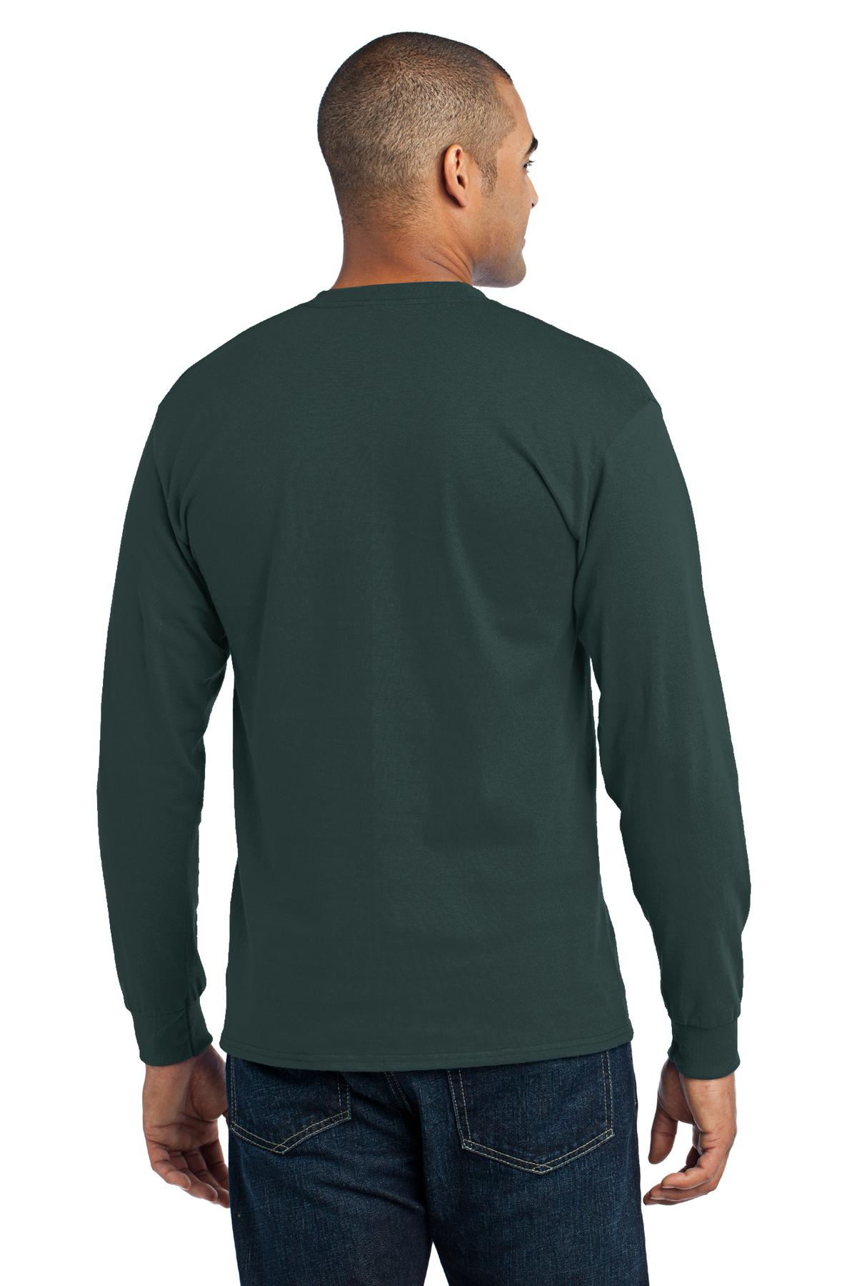 Port & Company Tall Long Sleeve Core Blend Tee. PC55LST Dark Green Tall
