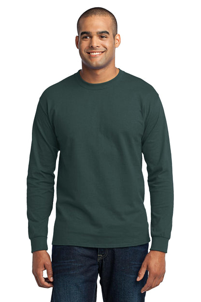 Port & Company Tall Long Sleeve Core Blend Tee. PC55LST Dark Green Tall