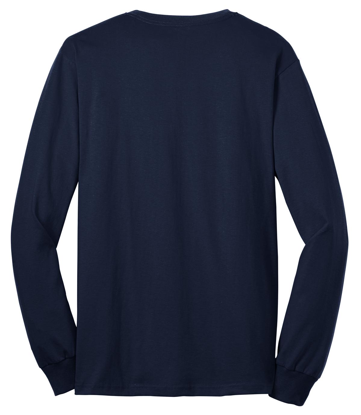 Port & Company Tall Long Sleeve Core Blend Tee. PC55LST Navy Tall