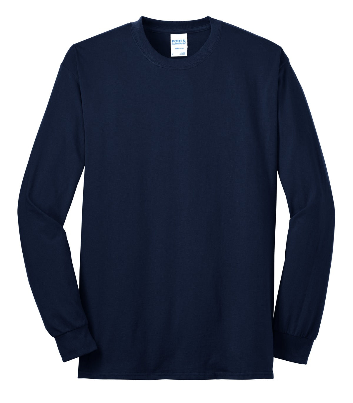 Port & Company Tall Long Sleeve Core Blend Tee. PC55LST Navy Tall