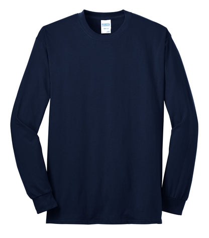 Port & Company Tall Long Sleeve Core Blend Tee. PC55LST Navy Tall