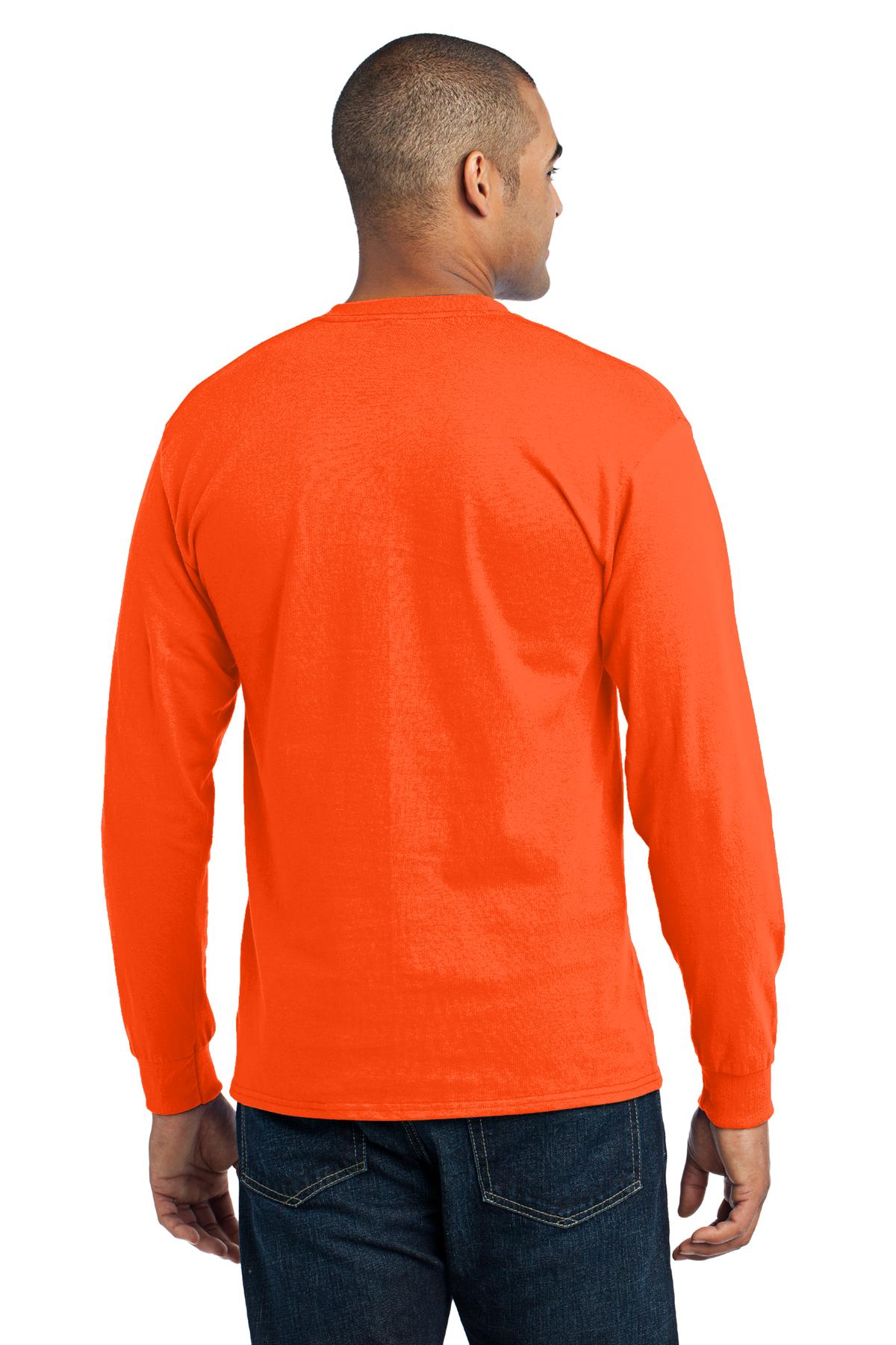 Port & Company Long Sleeve Core Blend Tee. PC55LS Orange