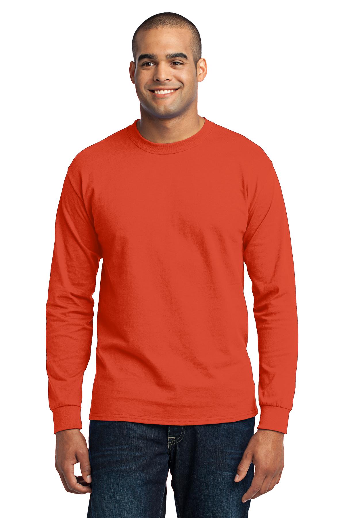 Port & Company Long Sleeve Core Blend Tee. PC55LS Orange