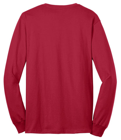 Port & Company Tall Long Sleeve Core Blend Tee. PC55LST Red Tall