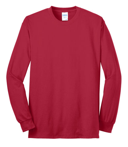 Port & Company Long Sleeve Core Blend Tee. PC55LS Red